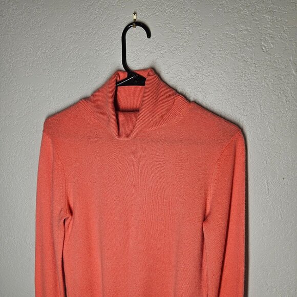 Super Soft, Comfy Uniqlo Womens XS 100% Cashmere Coral Rose Turtleneck Sweater L - Picture 3 of 10